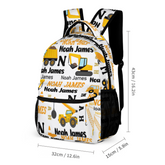 Personalized Construction Trucks Backpack For Kids